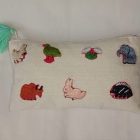 Life Scene Applique Zippered Pouch