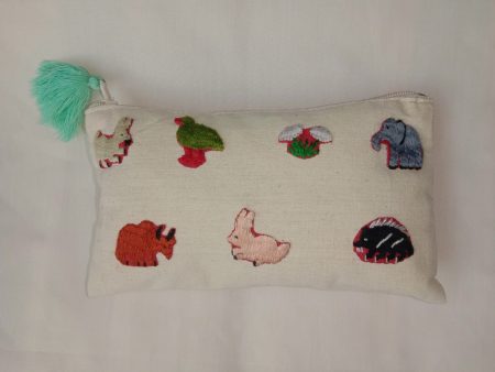 Life Scene Applique Zippered Pouch